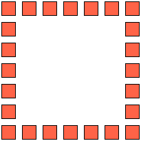 Ramka z czerwonych kwadratów